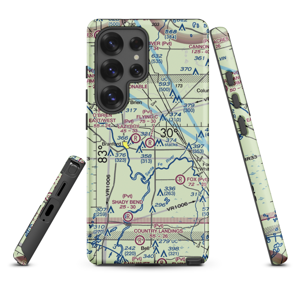 Flying C Farm Airport (FD16) VFR Sectional Samsung Phone Case Samsung Galaxy S25 Ultra model shown