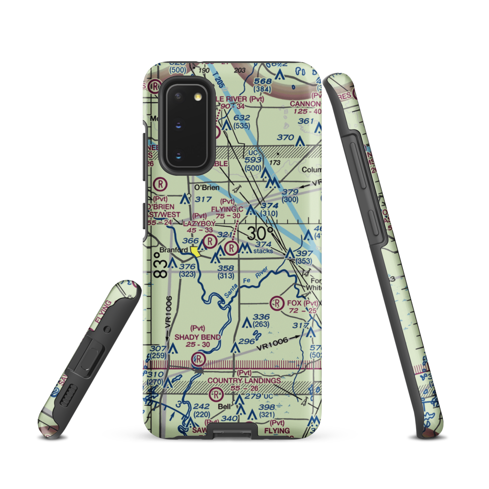 Flying C Farm Airport (FD16) VFR Sectional Samsung Phone Case Samsung Galaxy S20 model shown
