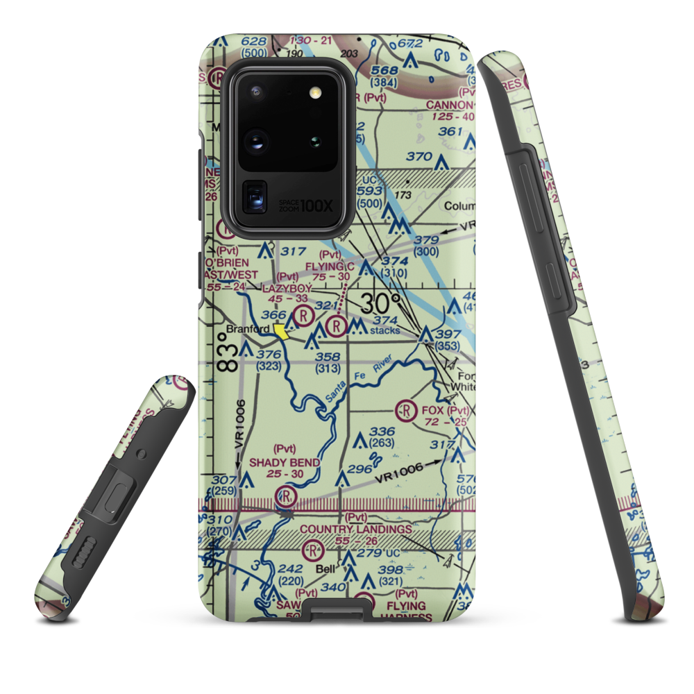 Flying C Farm Airport (FD16) VFR Sectional Samsung Phone Case Samsung Galaxy S20 Ultra model shown