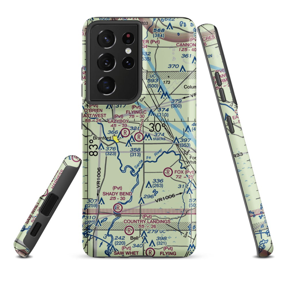 Flying C Farm Airport (FD16) VFR Sectional Samsung Phone Case Samsung Galaxy S21 Ultra model shown