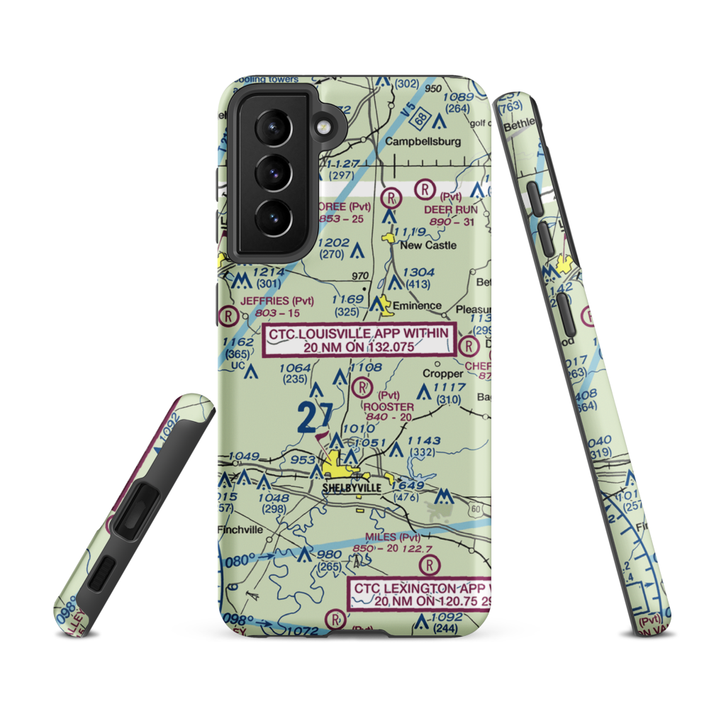 Flying C Farms Airport (6KY3) VFR Sectional Samsung Phone Case Samsung Galaxy S21 FE model shown