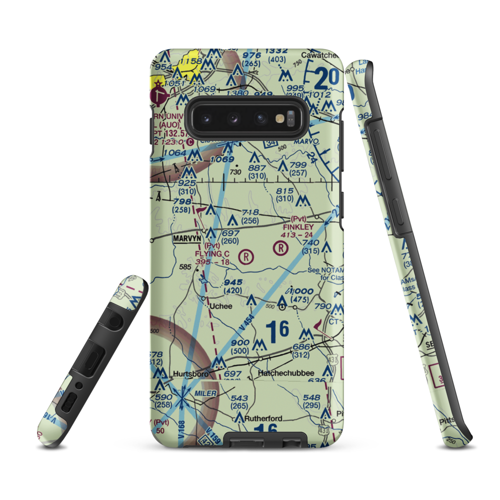 Flying C's Plantation Airport (AL51) VFR Sectional Samsung Phone Case Samsung Galaxy S10 Plus model shown