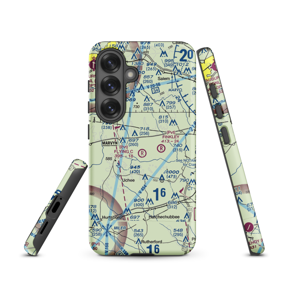 Flying C's Plantation Airport (AL51) VFR Sectional Samsung Phone Case Samsung Galaxy S25 model shown