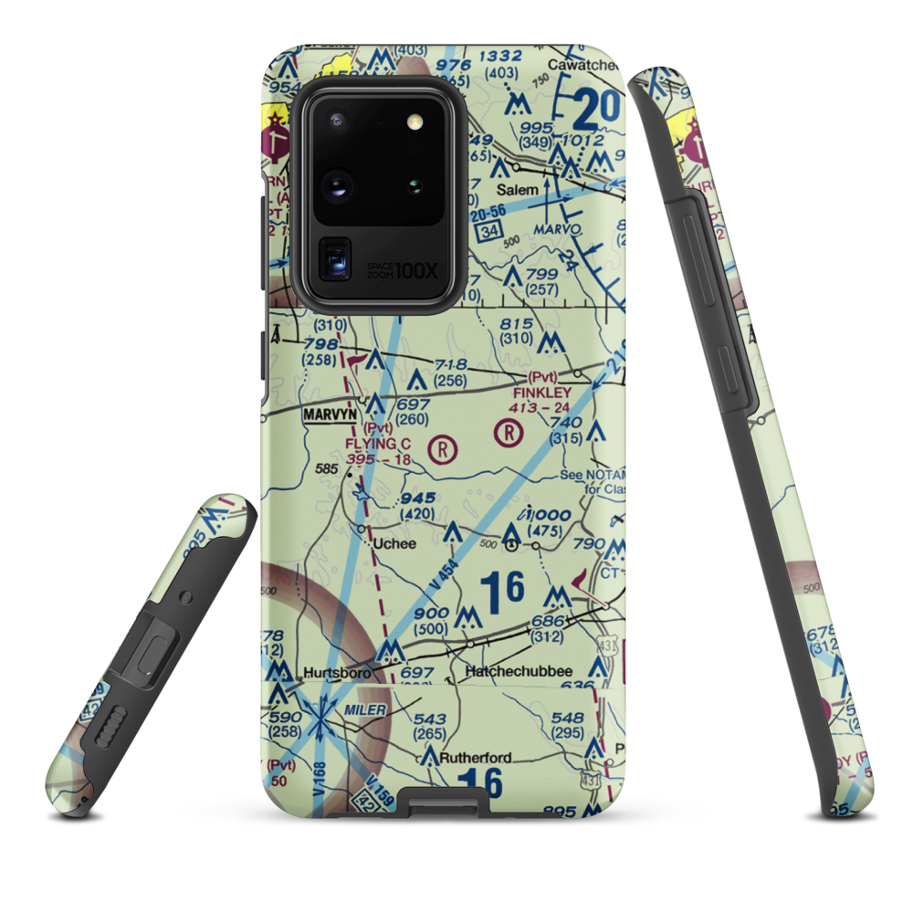 Flying C's Plantation Airport (AL51) VFR Sectional Samsung Phone Case Samsung Galaxy S20 Ultra model shown