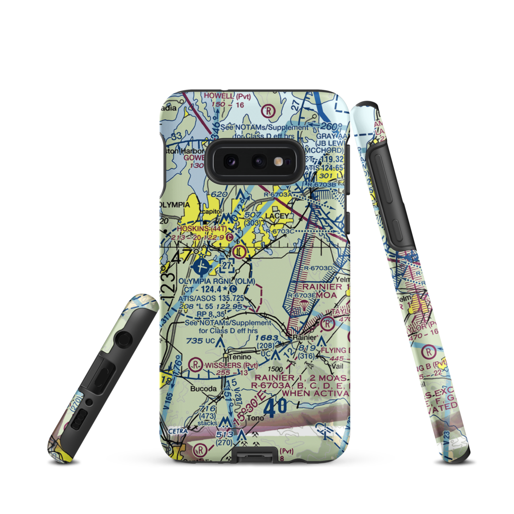 Flying Carpet Airport (3WA9) VFR Sectional Samsung Phone Case Samsung Galaxy S10 Plus model shown