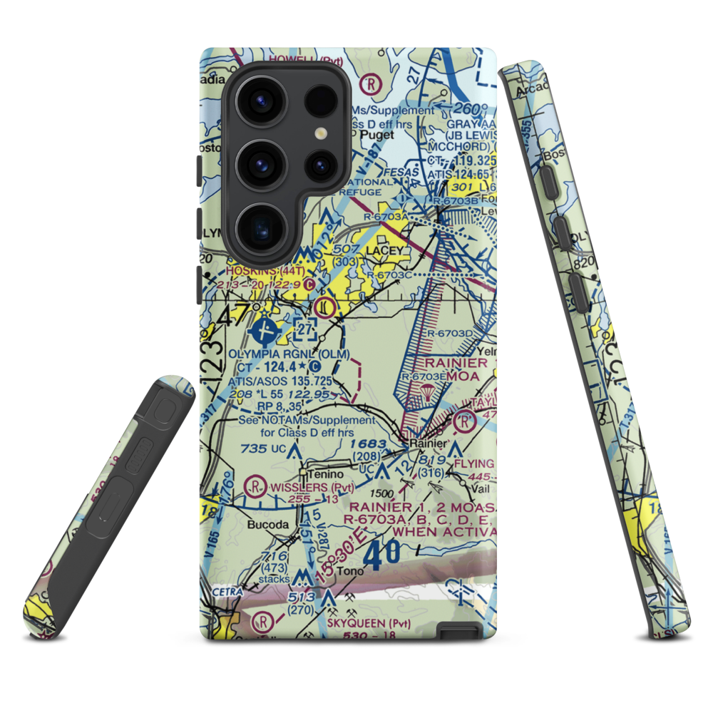 Flying Carpet Airport (3WA9) VFR Sectional Samsung Phone Case Samsung Galaxy S23 Ultra model shown