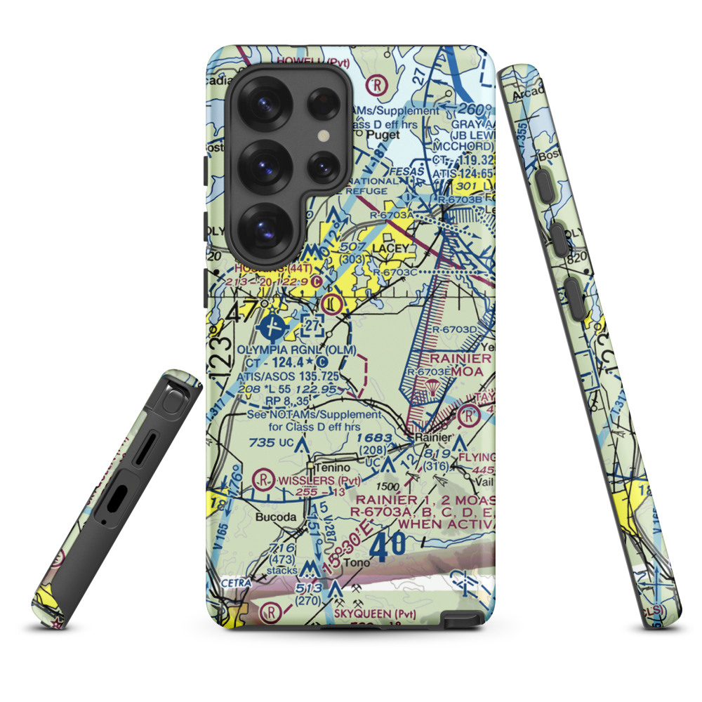 Flying Carpet Airport (3WA9) VFR Sectional Samsung Phone Case Samsung Galaxy S25 Ultra model shown