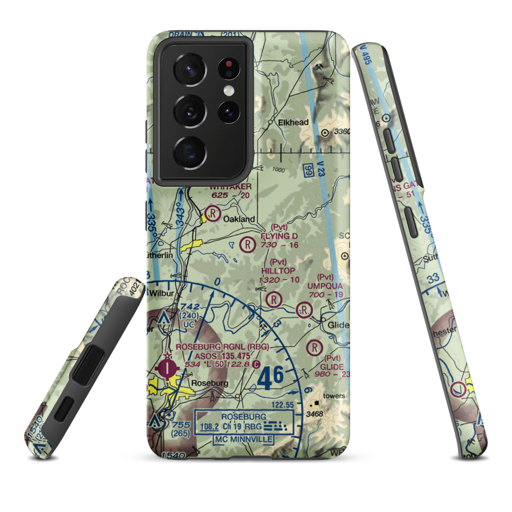 Flying D Ranch Airport (OG24) VFR Sectional Samsung Phone Case Samsung Galaxy S21 Ultra model shown