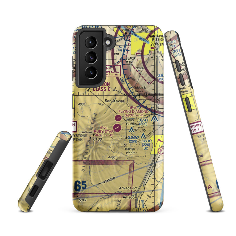Flying Diamond Airport (6AZ8) VFR Sectional Samsung Phone Case Samsung Galaxy S21 Ultra model shown