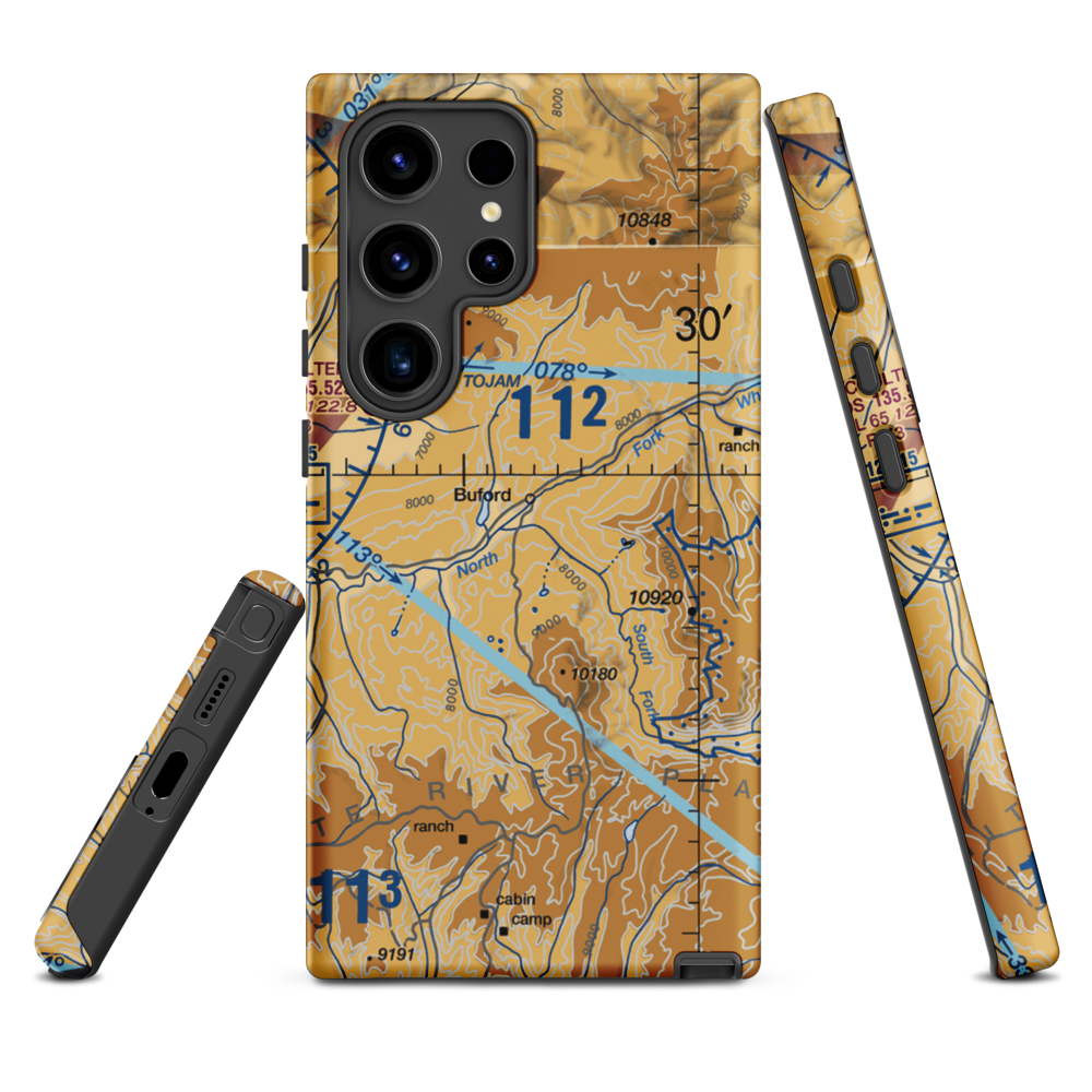 Flying Dog Ranch Airstrip (41CO) VFR Sectional Samsung Phone Case Samsung Galaxy S24 Ultra model shown