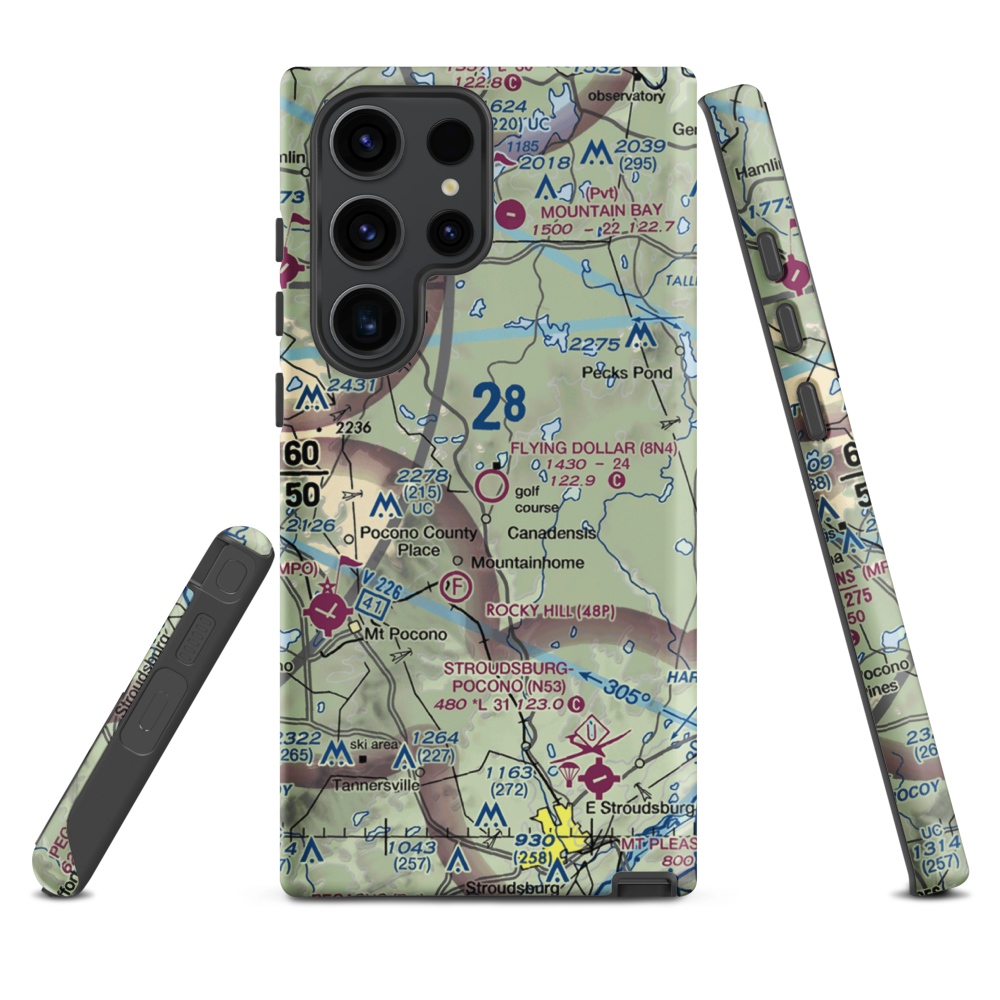 Flying Dollar Airport (8N4) VFR Sectional Samsung Phone Case Samsung Galaxy S23 Ultra model shown