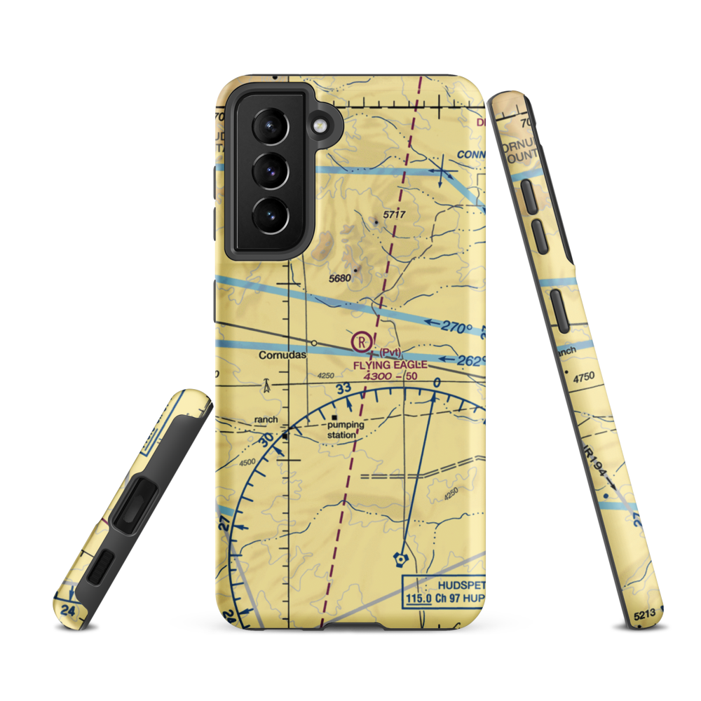 Flying Eagle Ranch Airport (65TX) VFR Sectional Samsung Phone Case Samsung Galaxy S21 FE model shown