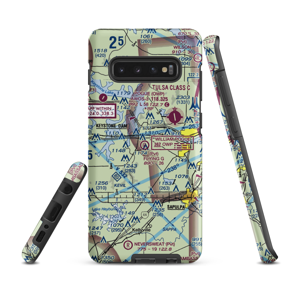 Flying G Ranch Airport (3OK8) VFR Sectional Samsung Phone Case Samsung Galaxy S10 Plus model shown