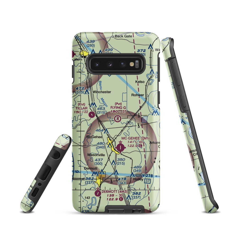 Flying G Ranch Airport (AR79) VFR Sectional Samsung Phone Case Samsung Galaxy S10 model shown