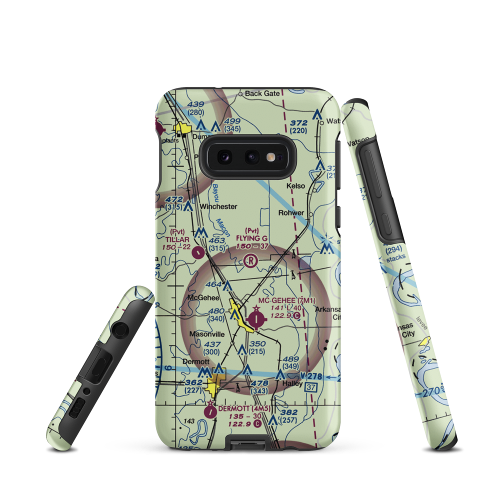 Flying G Ranch Airport (AR79) VFR Sectional Samsung Phone Case Samsung Galaxy S10e model shown