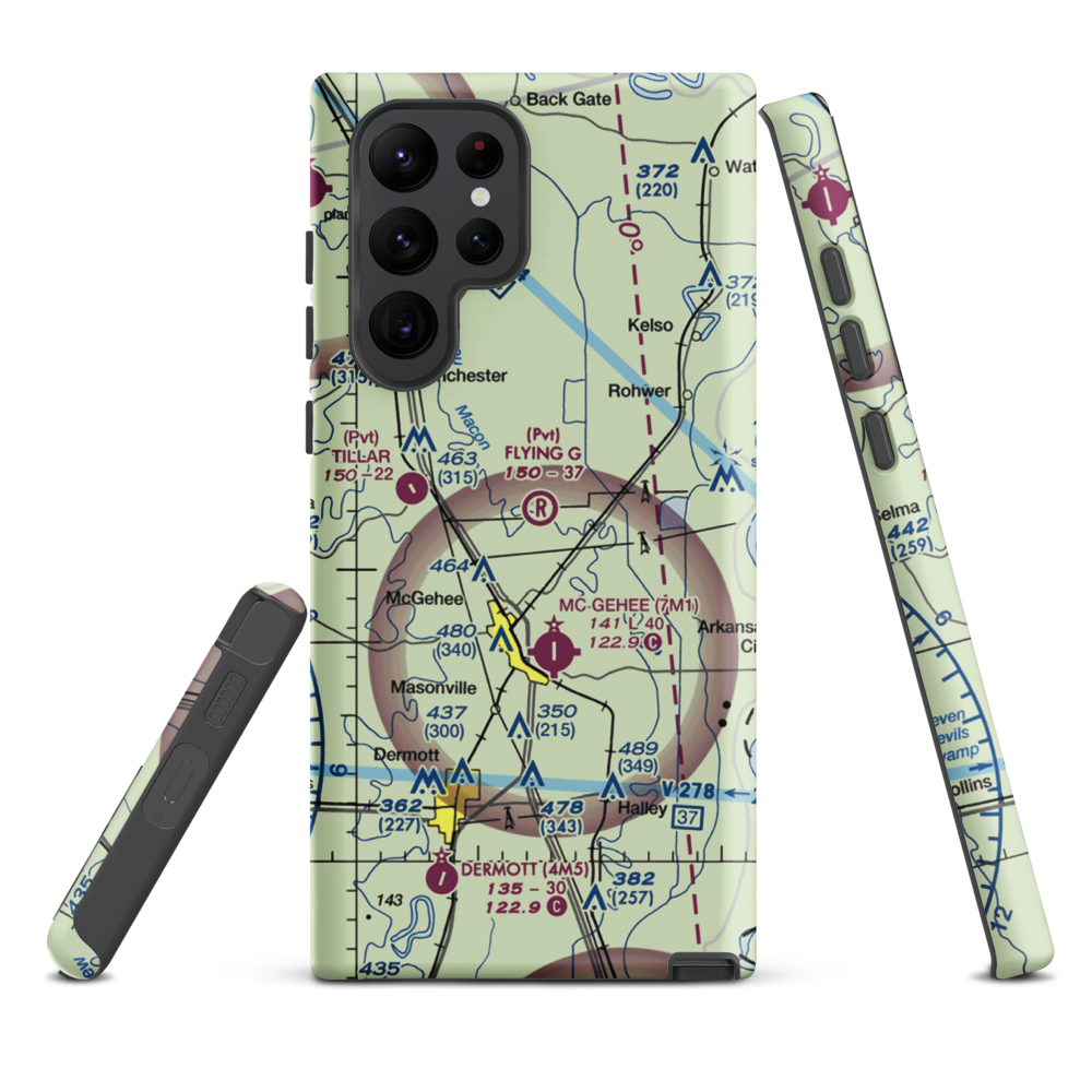 Flying G Ranch Airport (AR79) VFR Sectional Samsung Phone Case Samsung Galaxy S22 Ultra model shown