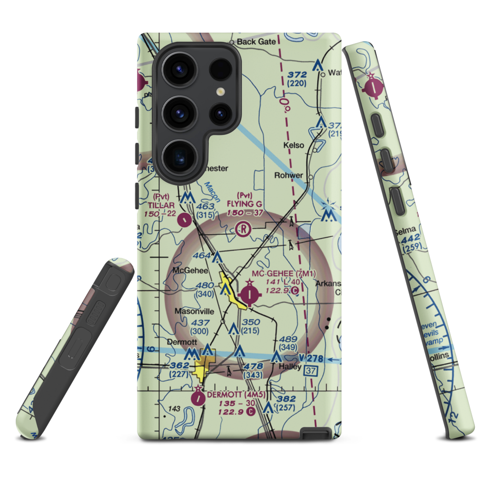 Flying G Ranch Airport (AR79) VFR Sectional Samsung Phone Case Samsung Galaxy S23 Ultra model shown