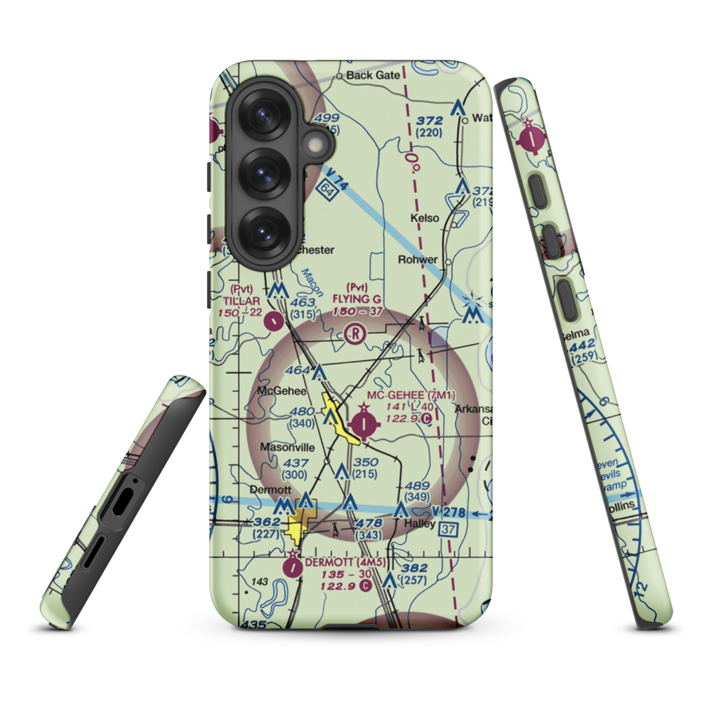 Flying G Ranch Airport (AR79) VFR Sectional Samsung Phone Case Samsung Galaxy S25 Plus model shown