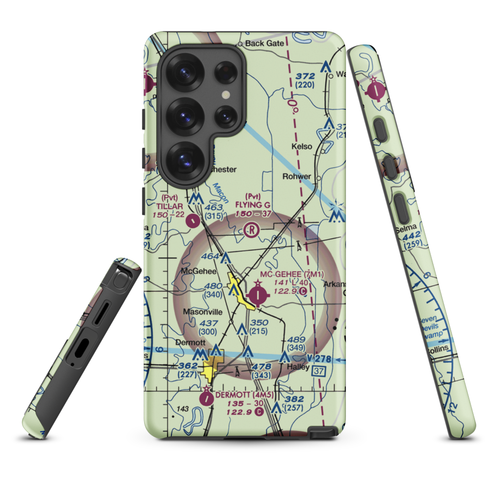 Flying G Ranch Airport (AR79) VFR Sectional Samsung Phone Case Samsung Galaxy S25 Ultra model shown
