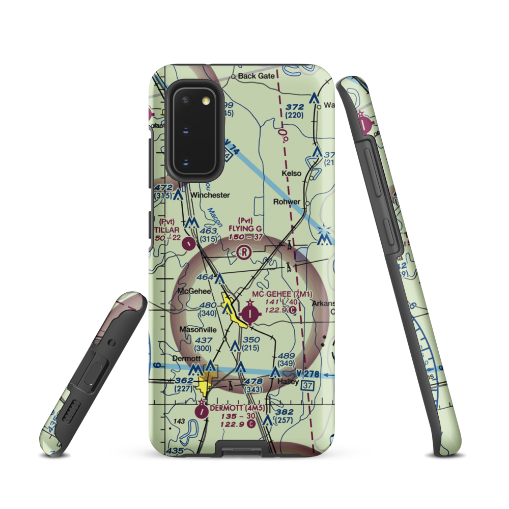 Flying G Ranch Airport (AR79) VFR Sectional Samsung Phone Case Samsung Galaxy S20 model shown