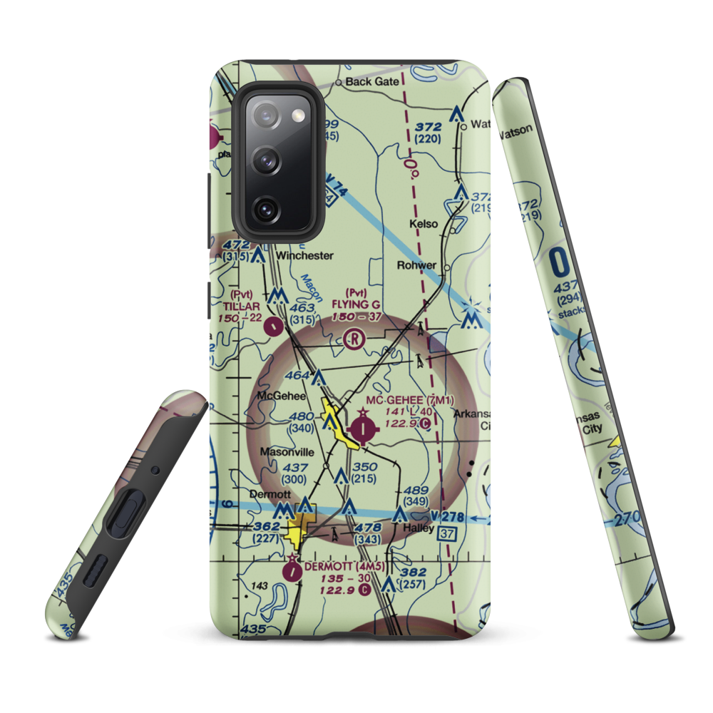 Flying G Ranch Airport (AR79) VFR Sectional Samsung Phone Case Samsung Galaxy S20 FE model shown
