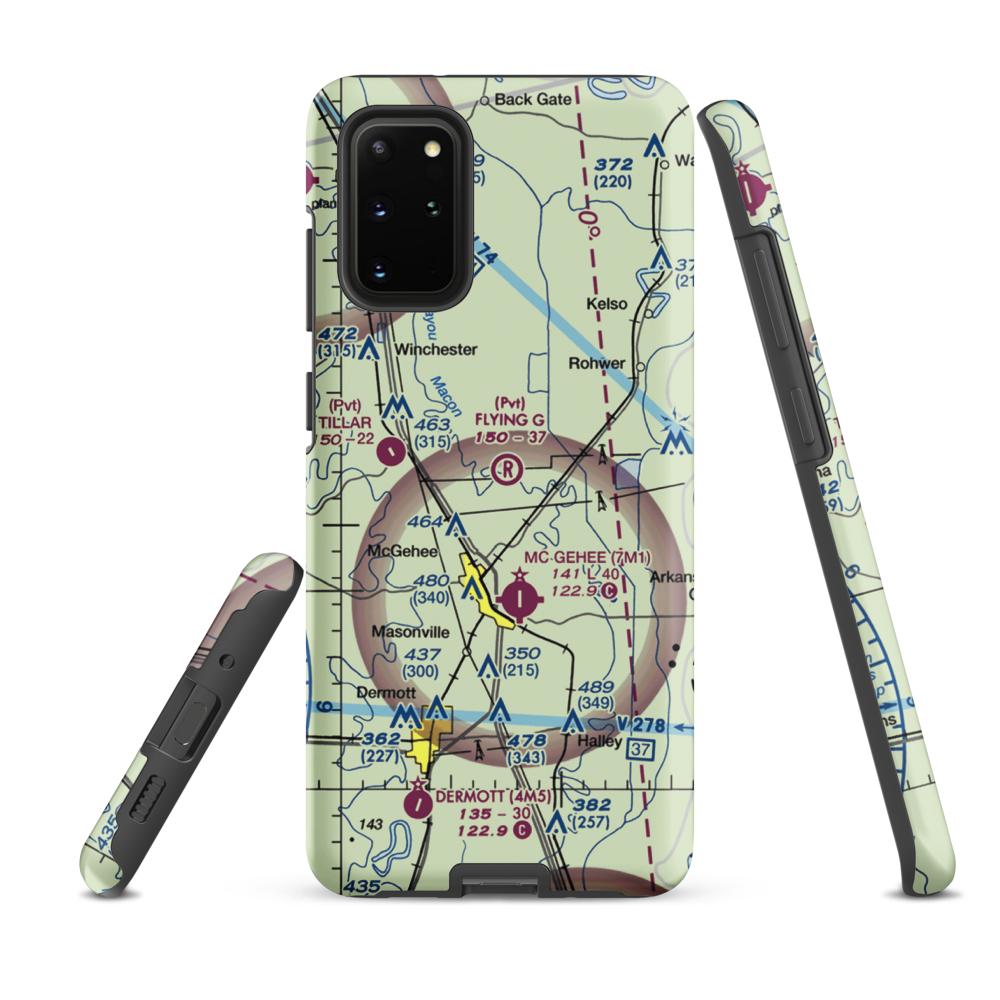 Flying G Ranch Airport (AR79) VFR Sectional Samsung Phone Case Samsung Galaxy S20 Plus model shown