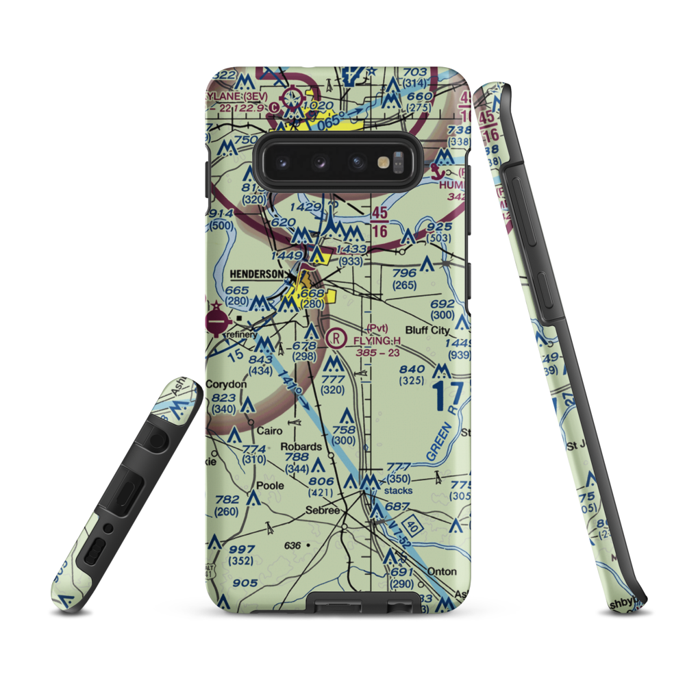 Flying H Farms Airport (03KY) VFR Sectional Samsung Phone Case Samsung Galaxy S10 Plus model shown