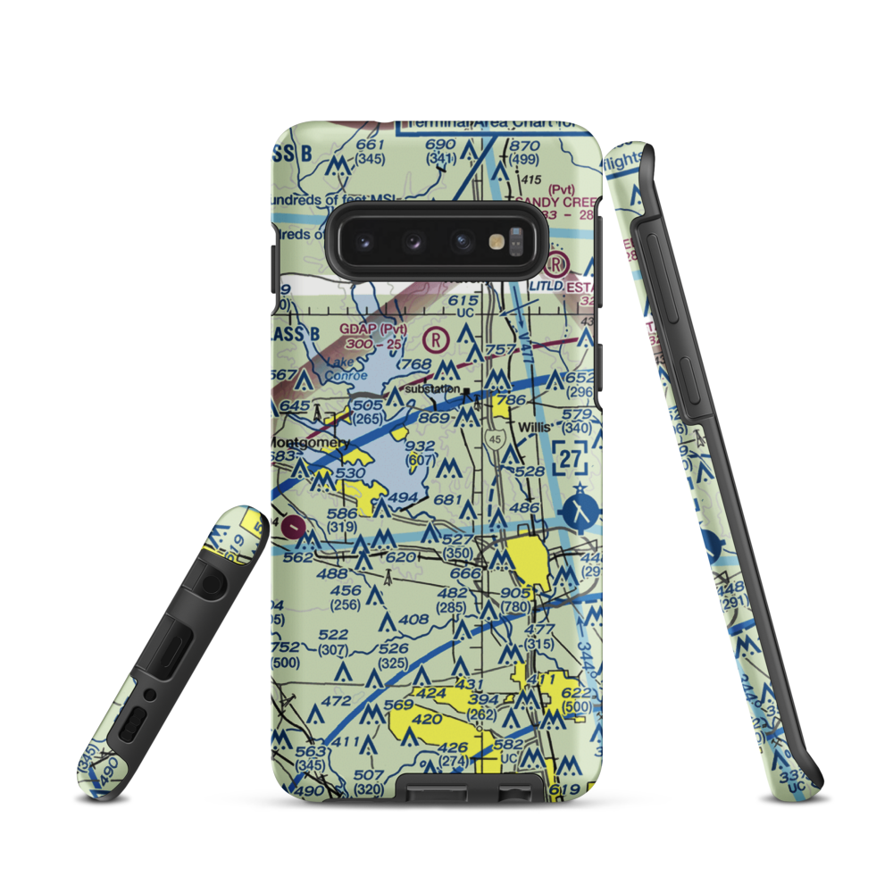 Flying Hare Field Airport (34XS) VFR Sectional Samsung Phone Case Samsung Galaxy S10 model shown