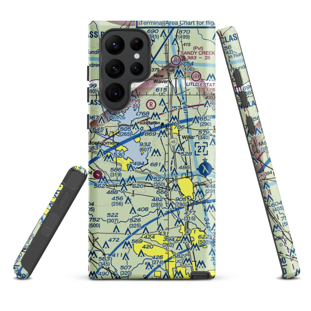 Flying Hare Field Airport (34XS) VFR Sectional Samsung Phone Case Samsung Galaxy S22 Ultra model shown