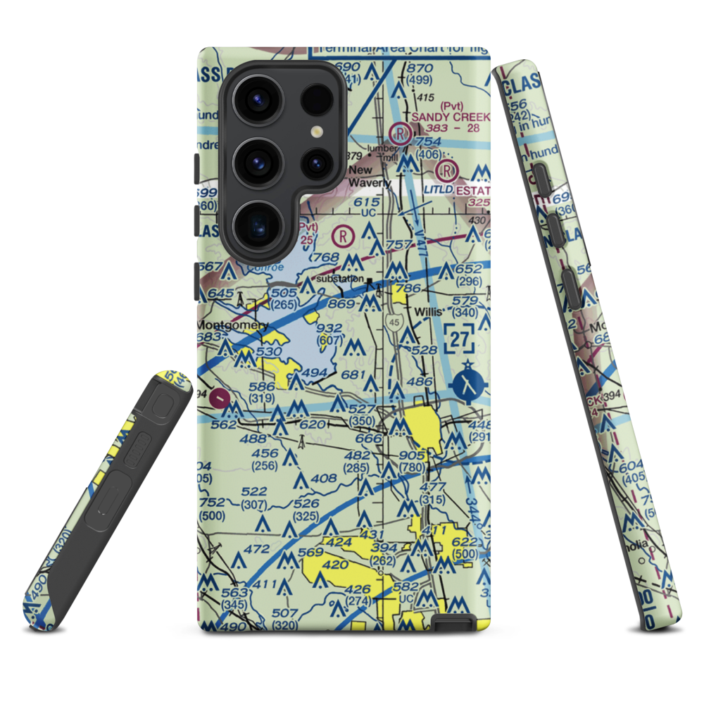 Flying Hare Field Airport (34XS) VFR Sectional Samsung Phone Case Samsung Galaxy S23 Ultra model shown