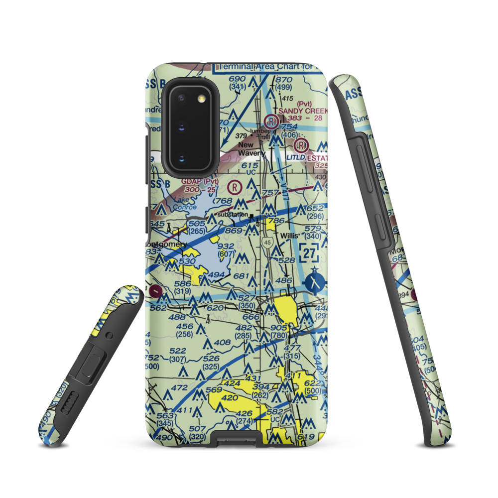 Flying Hare Field Airport (34XS) VFR Sectional Samsung Phone Case Samsung Galaxy S20 model shown