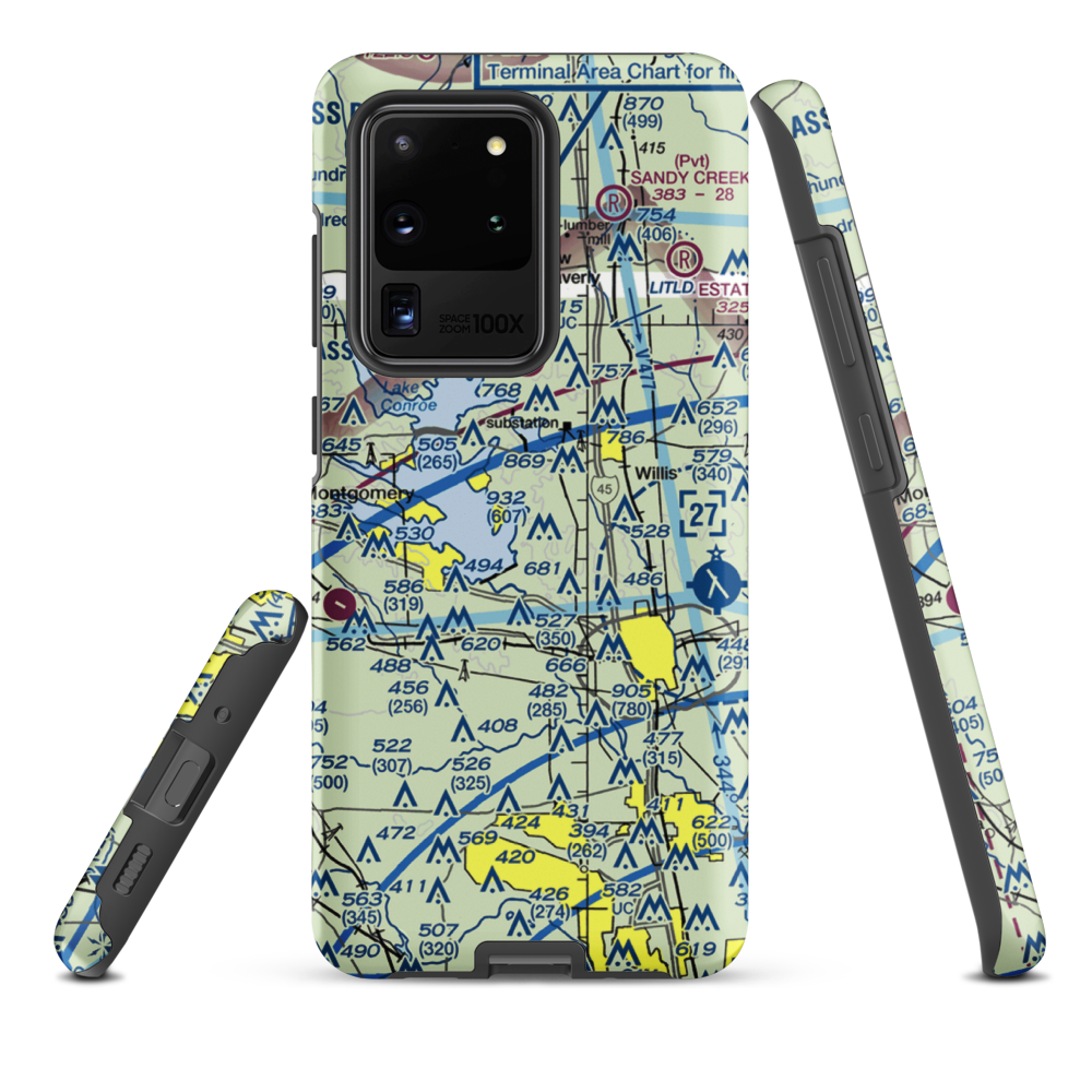 Flying Hare Field Airport (34XS) VFR Sectional Samsung Phone Case Samsung Galaxy S20 Ultra model shown