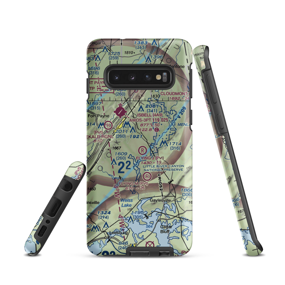 Flying J Ranch Airport (2AL5) VFR Sectional Samsung Phone Case Samsung Galaxy S10 model shown