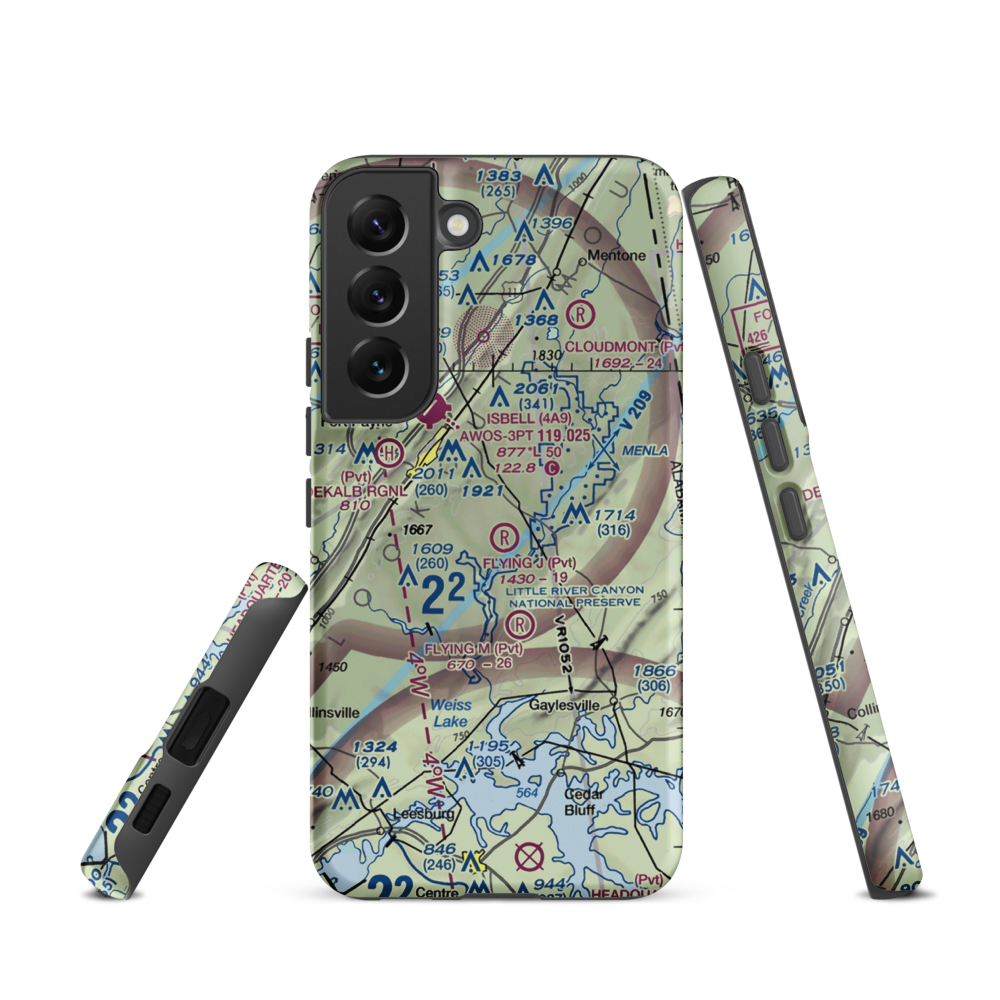 Flying J Ranch Airport (2AL5) VFR Sectional Samsung Phone Case Samsung Galaxy S22 model shown