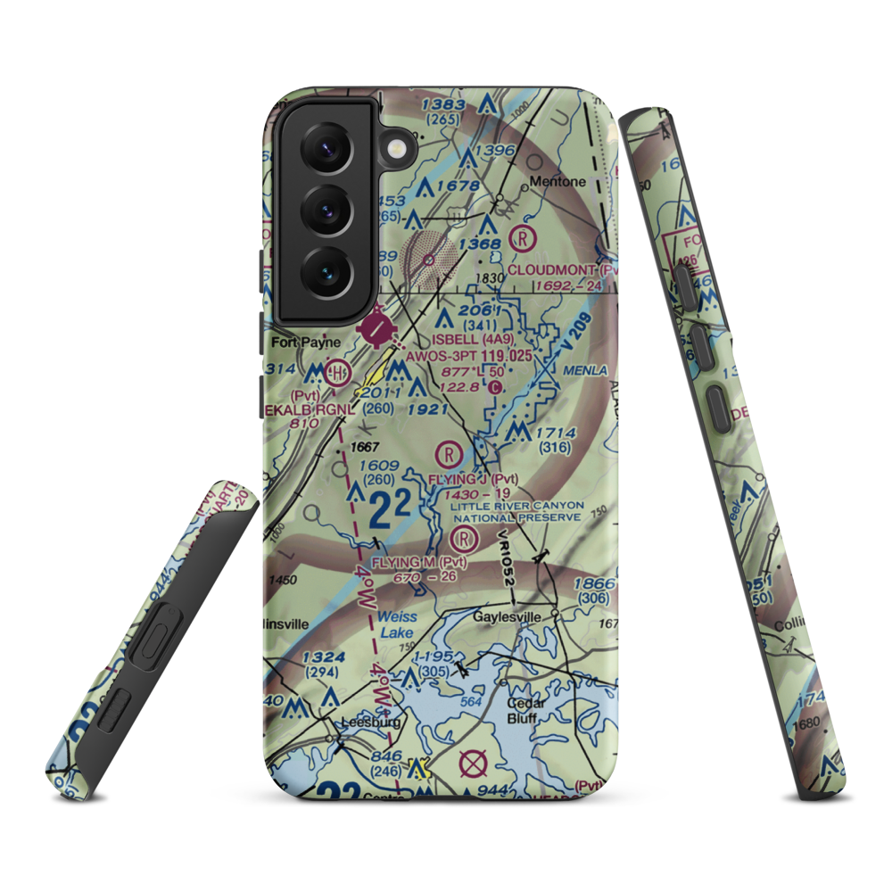 Flying J Ranch Airport (2AL5) VFR Sectional Samsung Phone Case Samsung Galaxy S22 Plus model shown