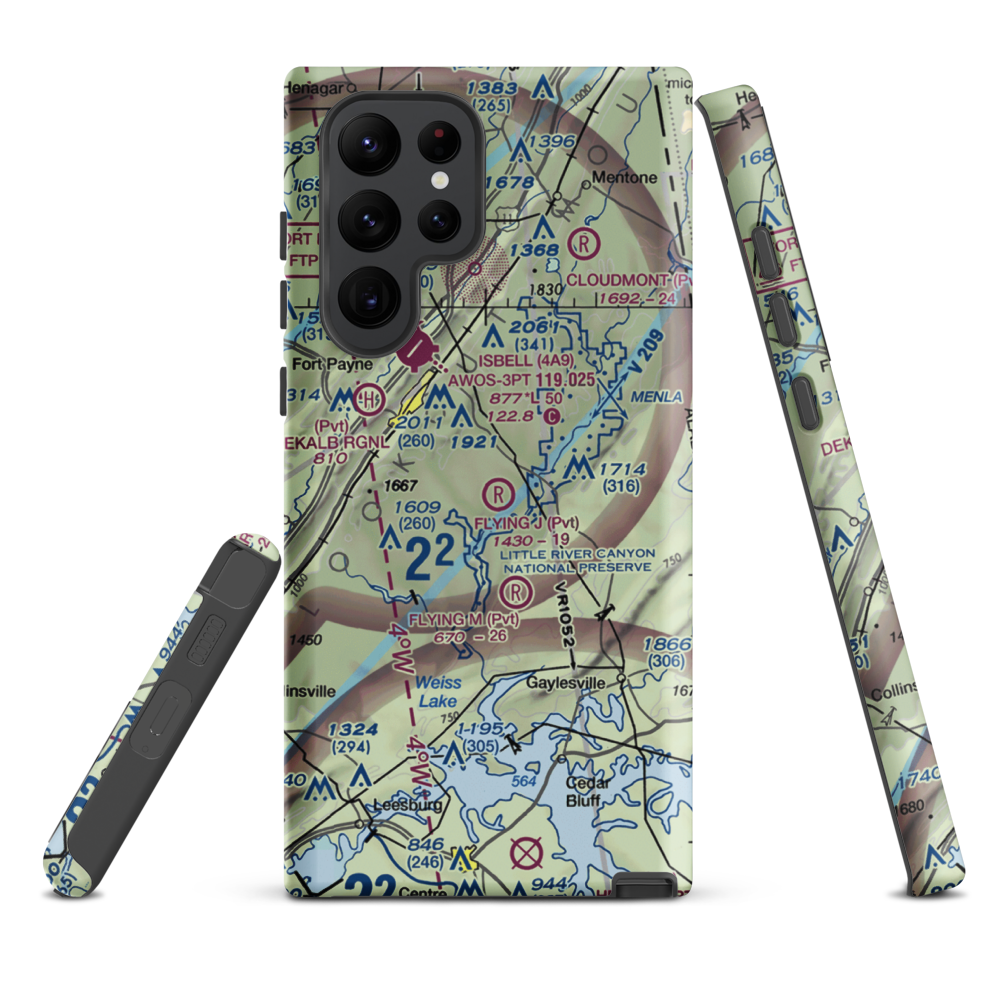 Flying J Ranch Airport (2AL5) VFR Sectional Samsung Phone Case Samsung Galaxy S22 Ultra model shown