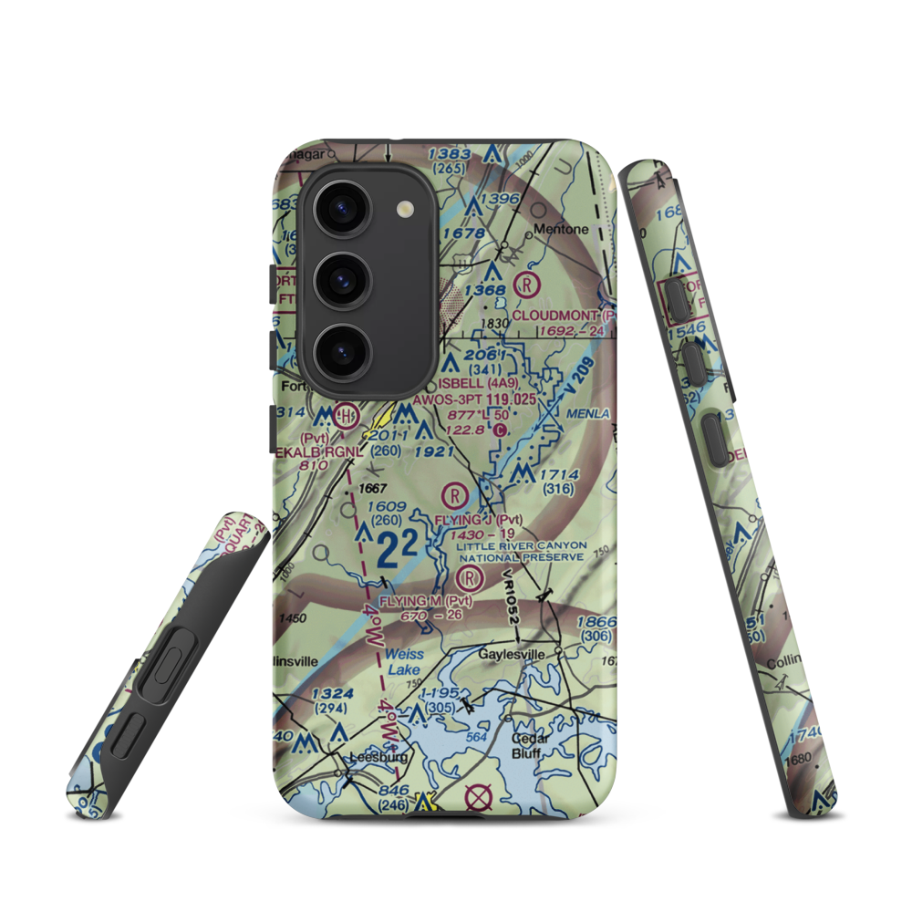 Flying J Ranch Airport (2AL5) VFR Sectional Samsung Phone Case Samsung Galaxy S23 model shown