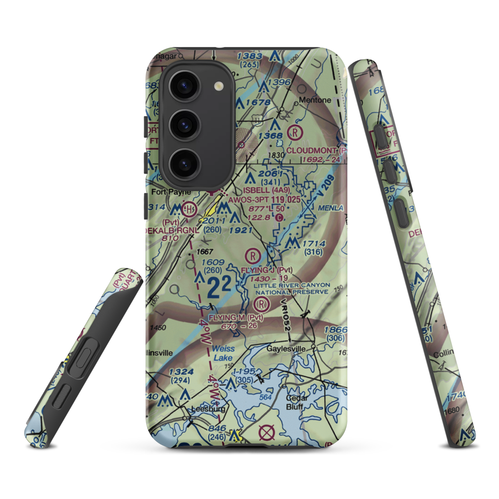 Flying J Ranch Airport (2AL5) VFR Sectional Samsung Phone Case Samsung Galaxy S23 Plus model shown