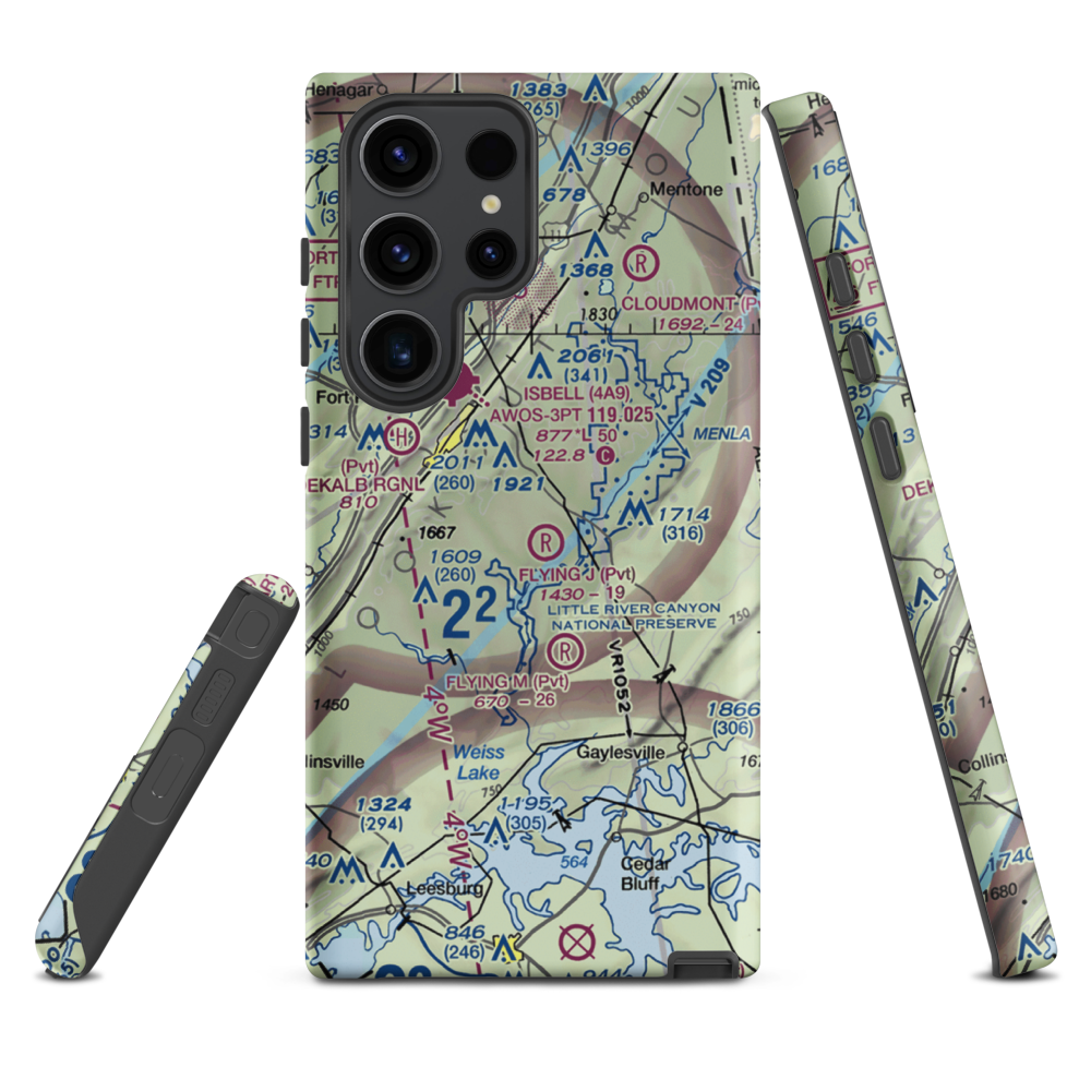 Flying J Ranch Airport (2AL5) VFR Sectional Samsung Phone Case Samsung Galaxy S23 Ultra model shown