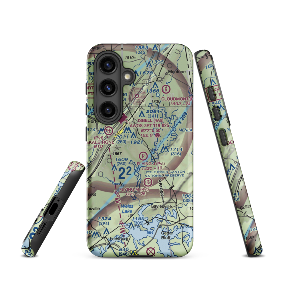 Flying J Ranch Airport (2AL5) VFR Sectional Samsung Phone Case Samsung Galaxy S24 model shown
