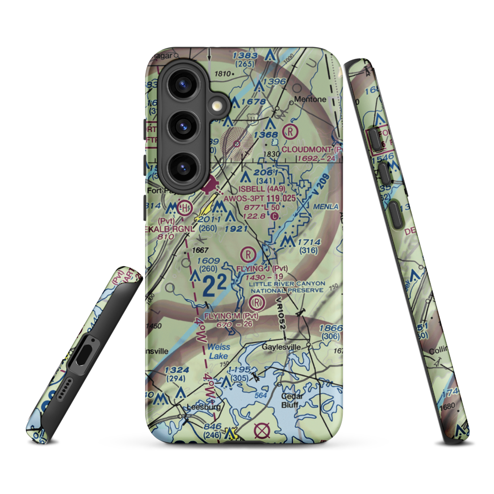 Flying J Ranch Airport (2AL5) VFR Sectional Samsung Phone Case Samsung Galaxy S24 Plus model shown