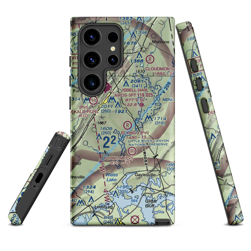 Flying J Ranch Airport (2AL5) VFR Sectional Samsung Phone Case Samsung Galaxy S24 Ultra model shown