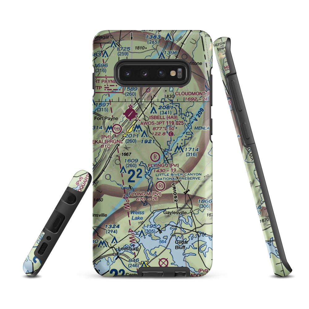 Flying J Ranch Airport (2AL5) VFR Sectional Samsung Phone Case Samsung Galaxy S10 Plus model shown