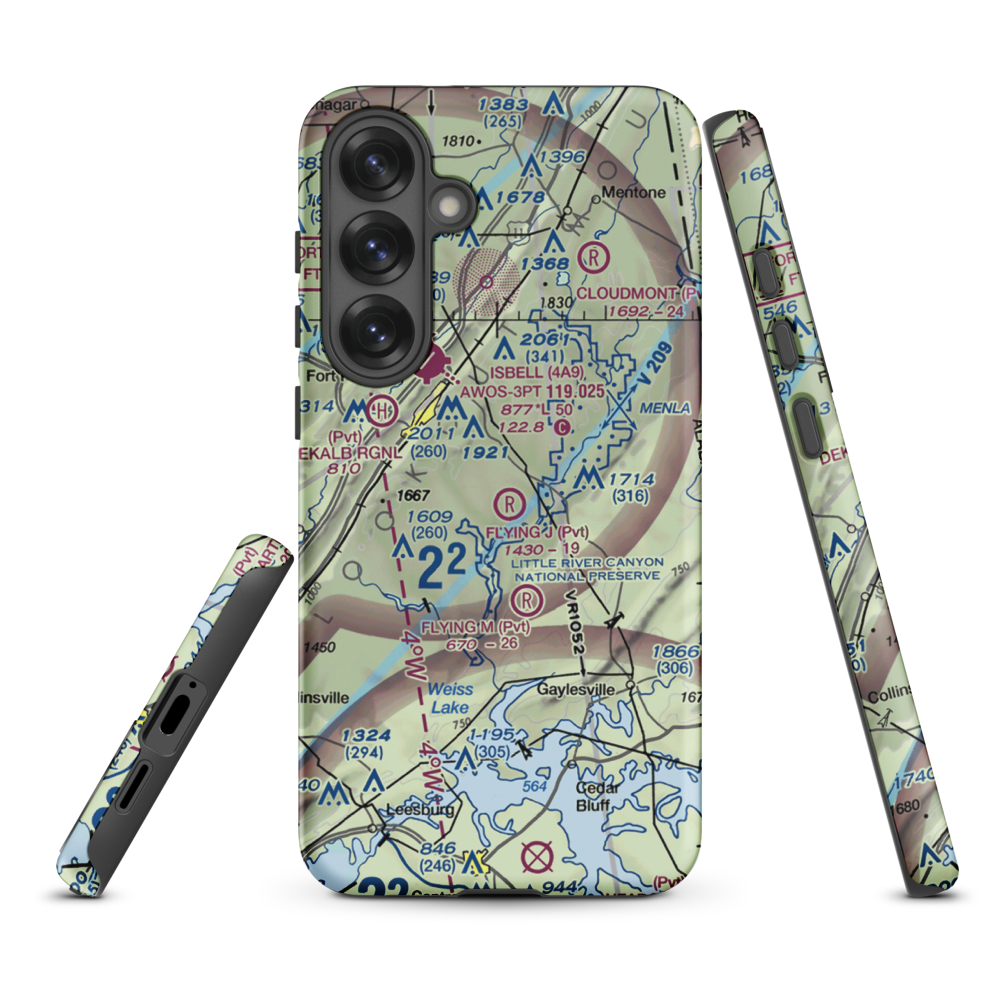 Flying J Ranch Airport (2AL5) VFR Sectional Samsung Phone Case Samsung Galaxy S25 Plus model shown