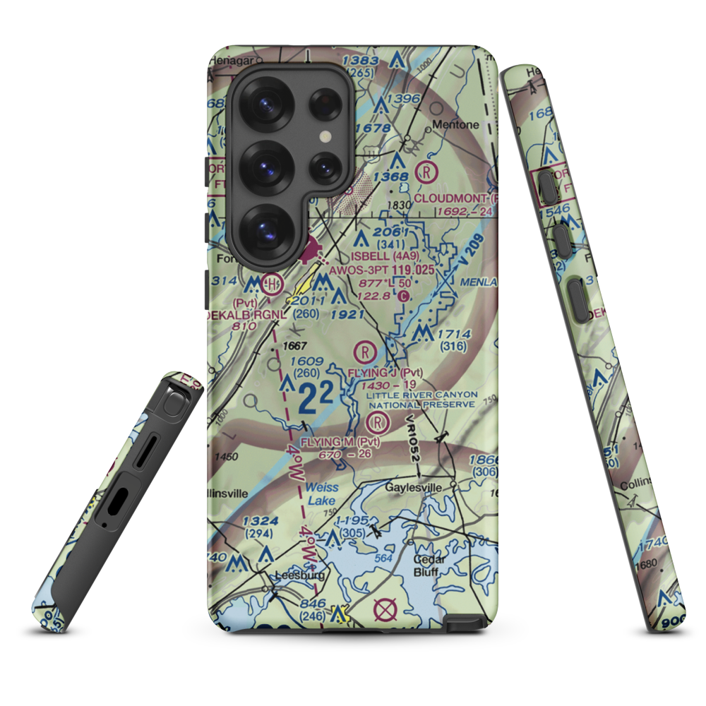 Flying J Ranch Airport (2AL5) VFR Sectional Samsung Phone Case Samsung Galaxy S25 Ultra model shown