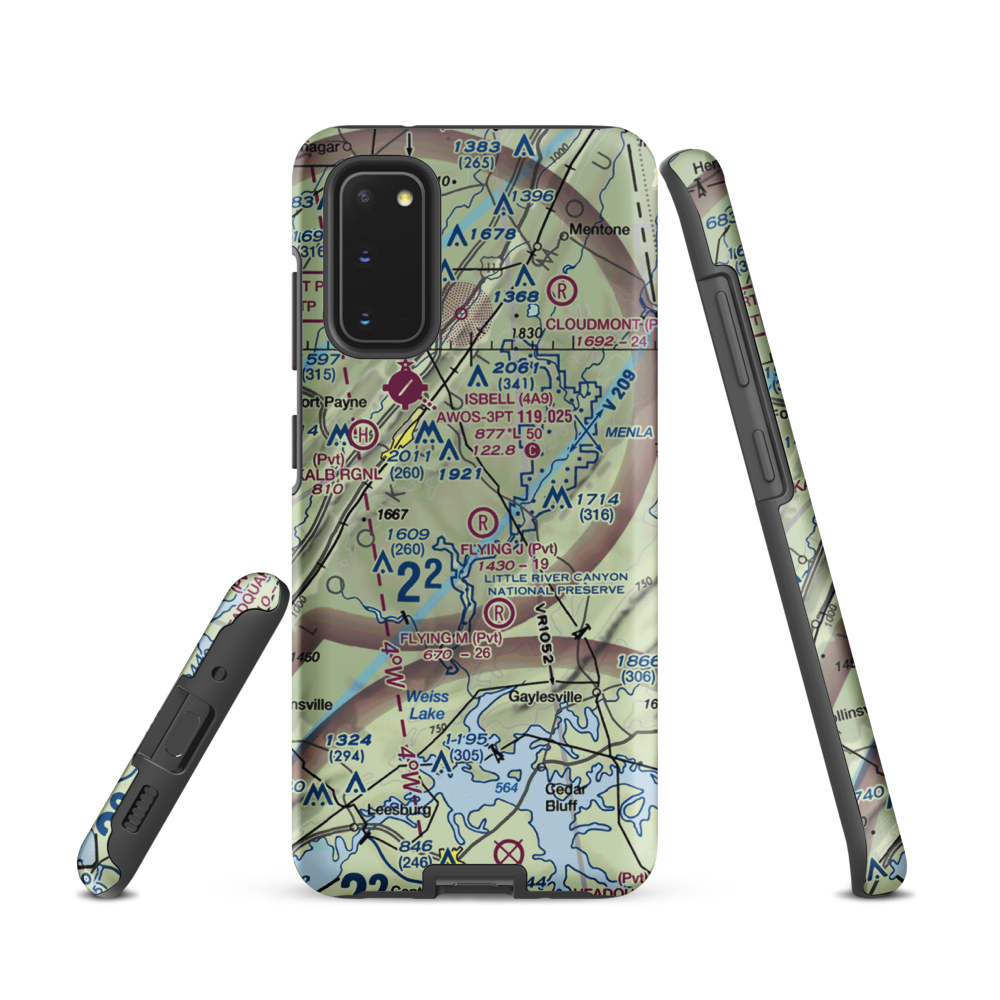 Flying J Ranch Airport (2AL5) VFR Sectional Samsung Phone Case Samsung Galaxy S20 model shown