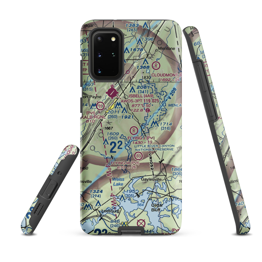 Flying J Ranch Airport (2AL5) VFR Sectional Samsung Phone Case Samsung Galaxy S20 Plus model shown