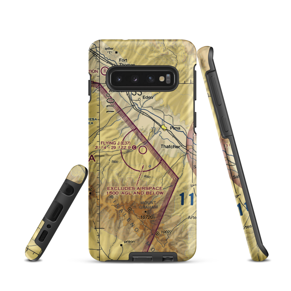 Flying J Ranch Airport (E37) VFR Sectional Samsung Phone Case Samsung Galaxy S10 model shown