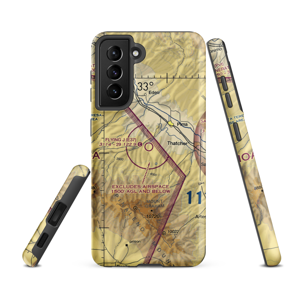 Flying J Ranch Airport (E37) VFR Sectional Samsung Phone Case Samsung Galaxy S21 FE model shown