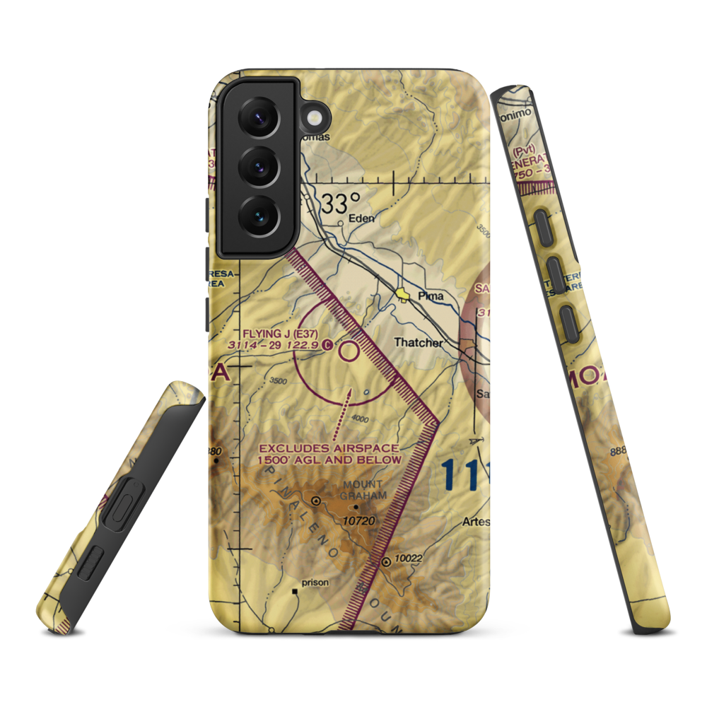 Flying J Ranch Airport (E37) VFR Sectional Samsung Phone Case Samsung Galaxy S22 Plus model shown